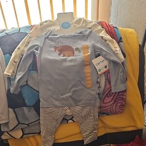 Carter's Light Blue Bear Graphic Footie